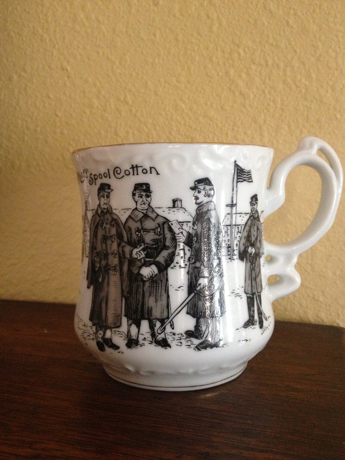 J & P Coats Spool Cotton Shaving mug