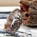 Textured Fine Silver Ring Rustic Art Deco Metal Clay Size 5.5