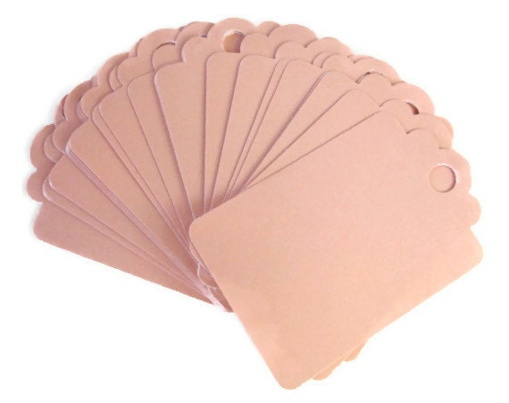 Gift Tag Hanging Card Peach Set of 25