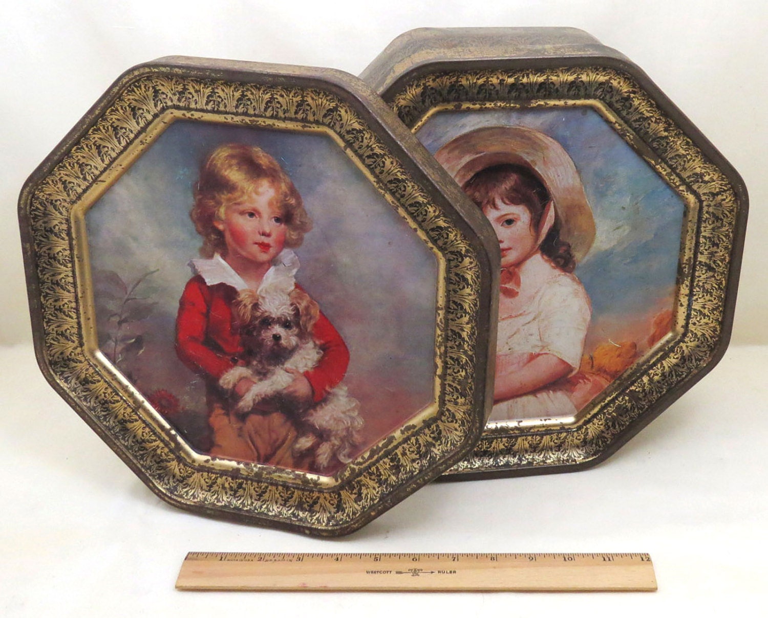 Large Octagonal Biscuit Tin