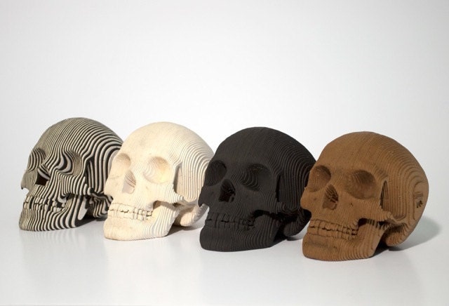Micro Vince - Human Skull - White, Brown, Black, Zebra