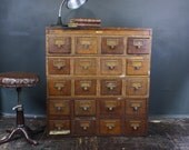 Antique Globe Wernicke Oak Wood File Library Cabinet wth 20 drawers