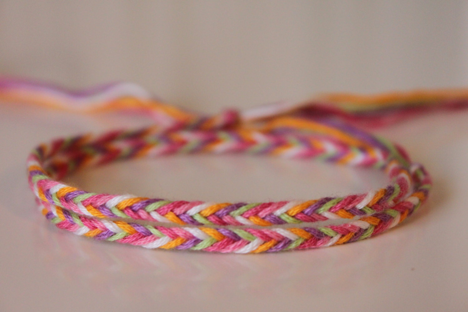 Pastel Fishtail Braided Wrap Bracelet