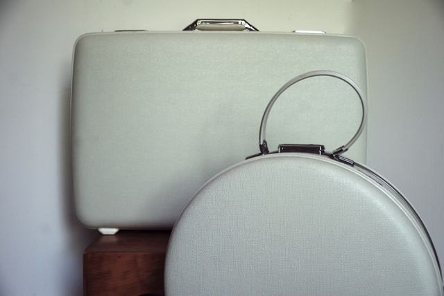 Set of Vintage American Tourister Tiara Suitcases, Tiara Round Carry On