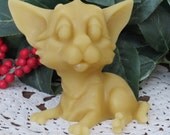 Beeswax Sassy Cat Candle, Cat Candle, Kitten Candle, Big Ear Cat