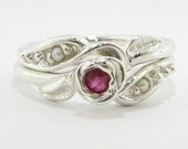 Tea Rose Wedding Set: Ruby and Pearl