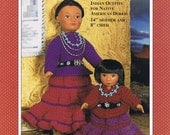 Navajo Native American 14 Inch and 8 Inch Crochet Doll Outfit Craft Pattern Leaflet FCM328