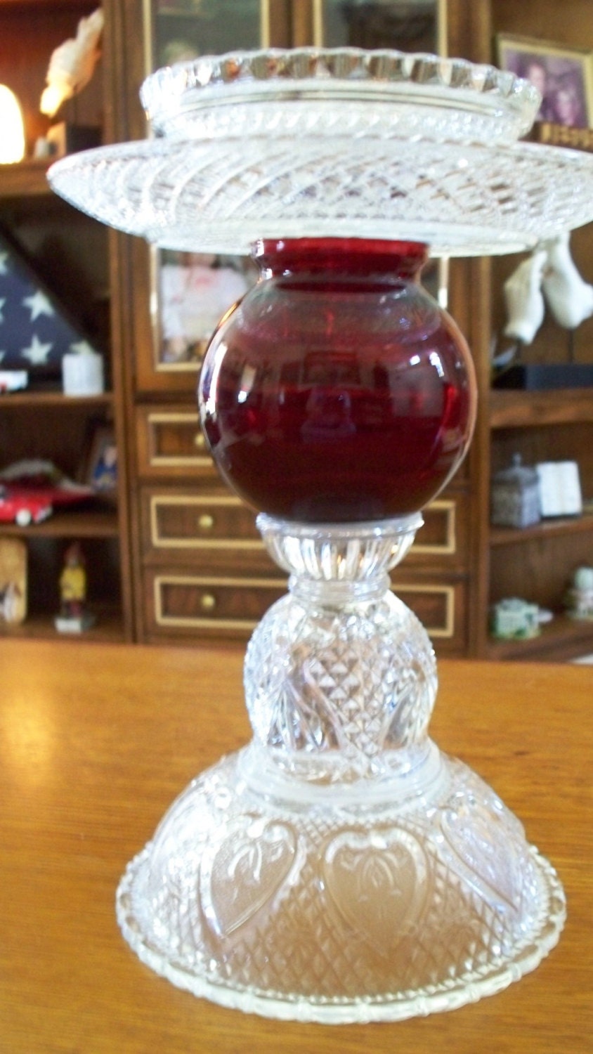 Repurposed Vintage Glass Candle Holder or by CreativeBotanicals