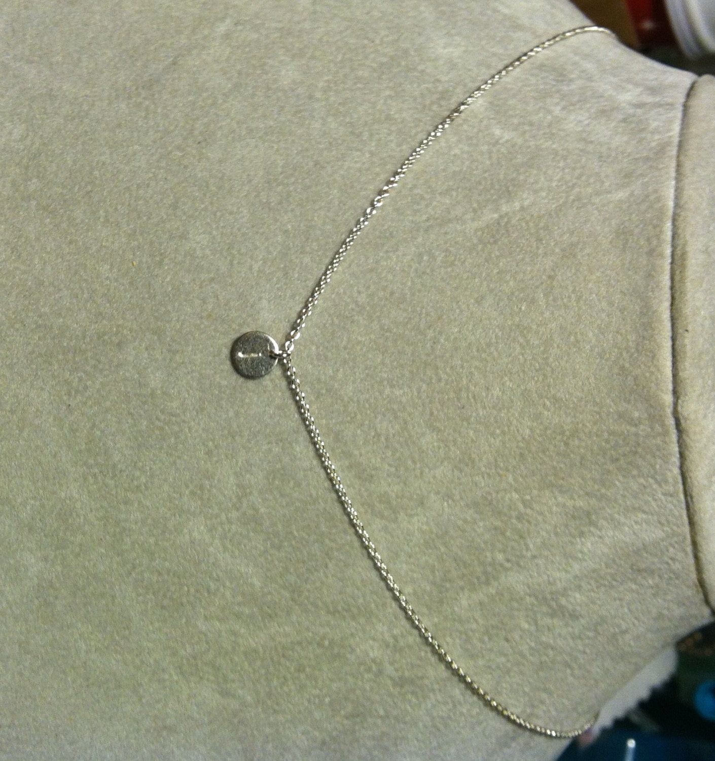 Letter / Initial Stamped Sterling Silver Necklaces -- tiny pendant  -- your choice of letter