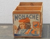 Vintage Monache Southwest Design Label divided Fruit Crate