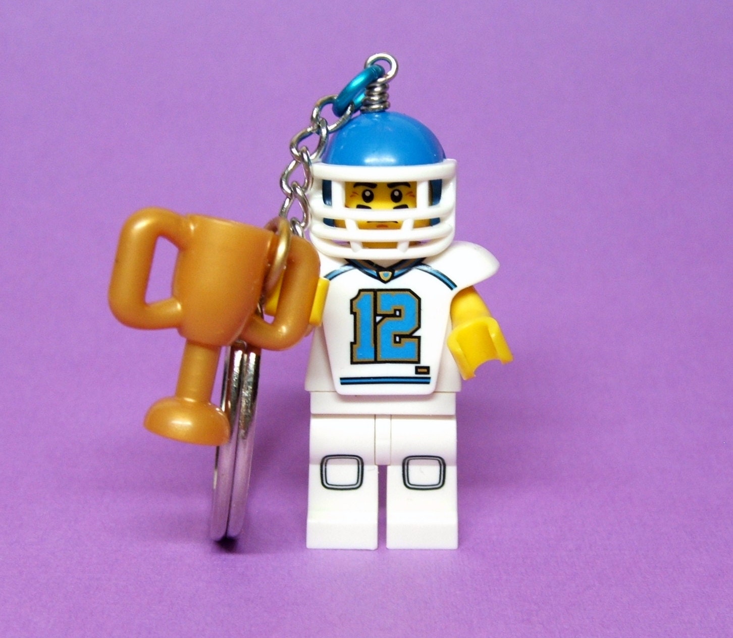 Football Key Chain - made from Series 8 LEGO (r) Minifigure