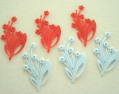 Vintage plastic flower bouquet findings, 3, choose red or blue