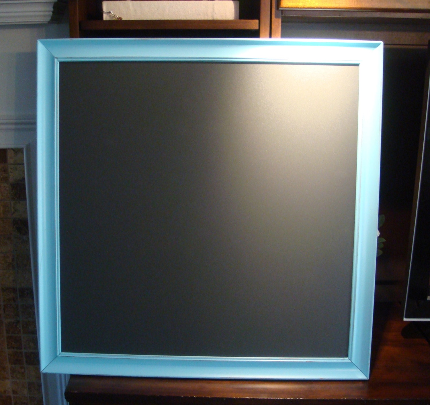 Chalkboard, Large, Square, Turquoise, (27 1/4 inches, square)