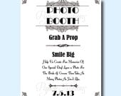 DIY Photo Booth Sign Print at home--Twenties Style--Customize for your event--Digital file