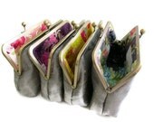 Clutch for Bridesmaids  Dupioni Silk with  coordinating print inside You Choose Fabrics  -
