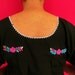 Mexican Long Dress Black Very Elegant Embroidered Handmade Spring / Summer Medium