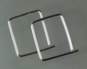 Gauged Earrings Graphic  Sterling Silver Squares