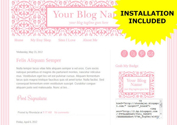 Blogger Blog Design Template - Elegant 1