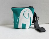 BagEnvy Handbags' Pacifier Pouch - In  Elephants in Turquoise - Or Custom Made To Match your Diaper Bag