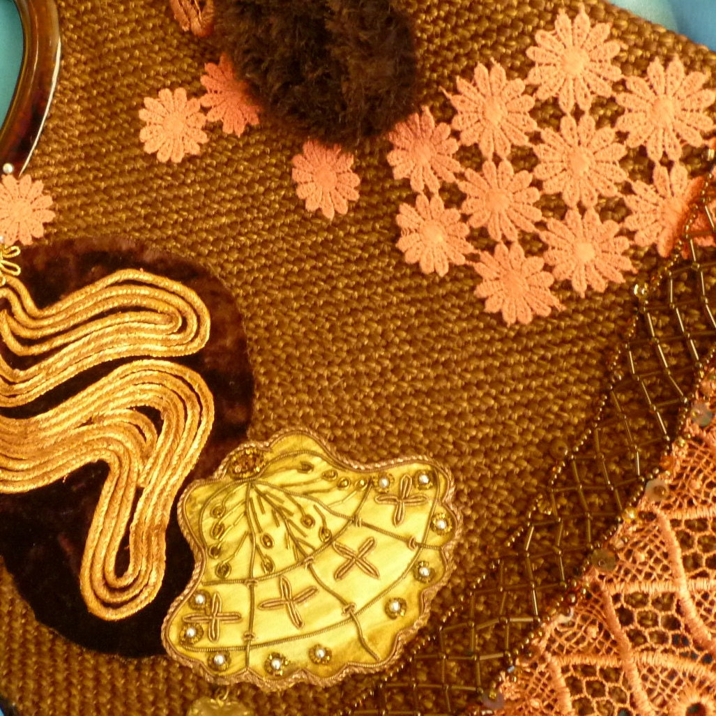Brown Tweed Purse Bag, Autumn colored Purse