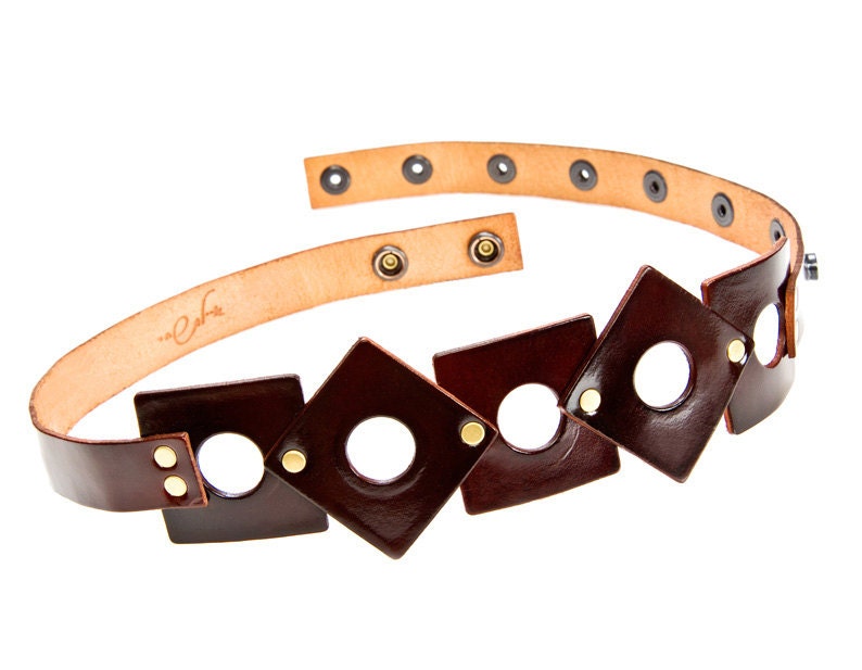 LEATHER FASHION BELT - wide leather belt - black belt - leather obi - designer belt - leather accessories