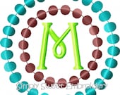 Circle Dots Machine Embroidery Monogram Font Set 5x7 hoop