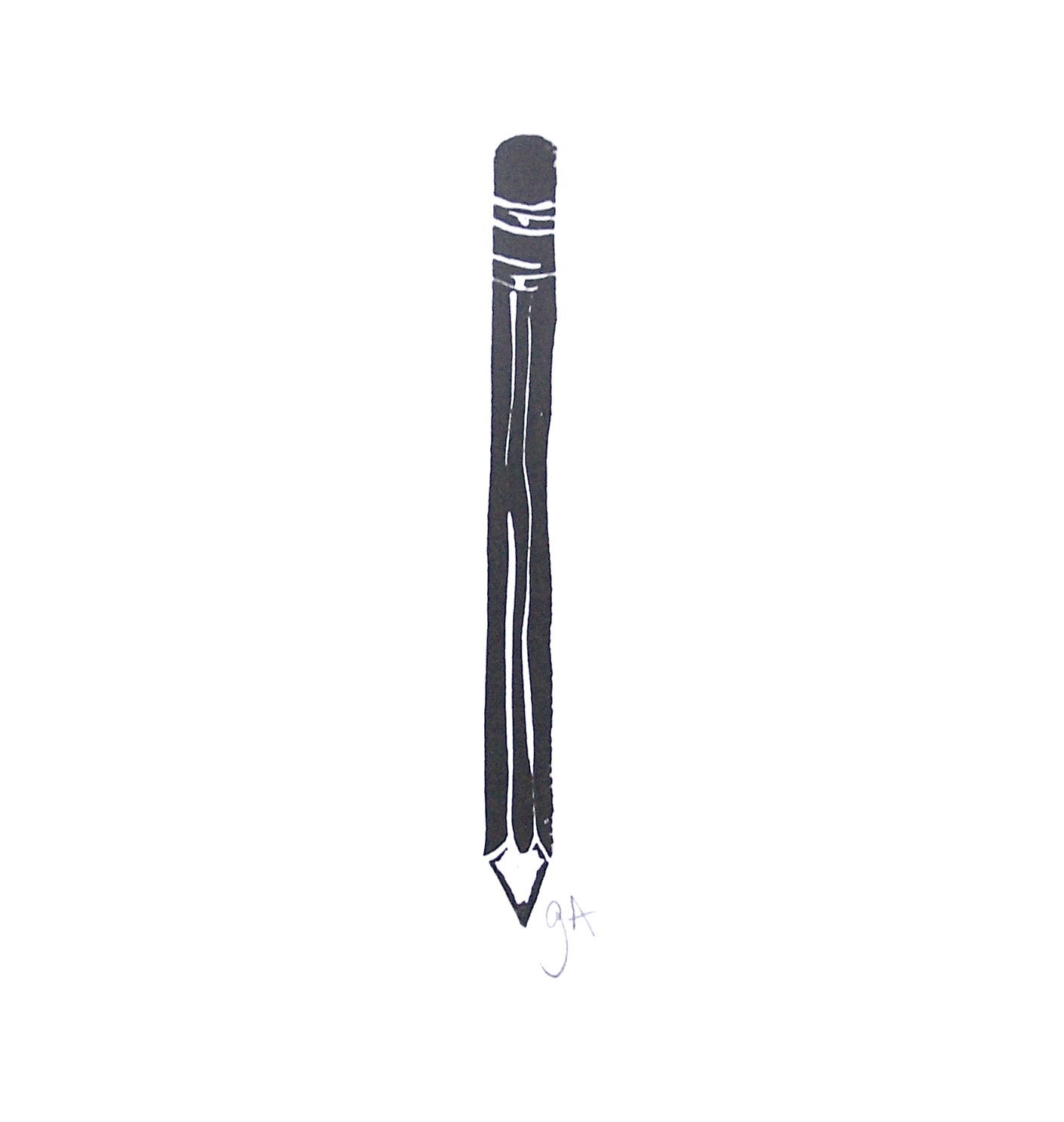 PRINT - Minimum black old-school hex pencil 8x10