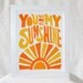 You are my Sunshine Baby Nursery Wall Art, Typography,  Sunshine Sign, Home Decor, childrens room art, wall art