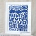 Zach Sobiech,  CLOUDS Lyric Print, Raw Art Letterpress, Zach Sobiech Osteosarcoma Fund Benefit