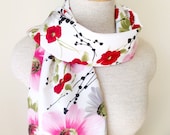 Poppies Daises and Dogwoods Floral Scarf