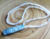Jade Carved Snake Dragon Pillar Rainbow Moonstone Blue Flash Magnetic Clasp