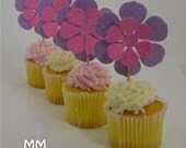 Flower Theme - 20 Cupcake Toppers - Personalized - Birthday - Baby Shower - Bat Mitzvah Il_170x135