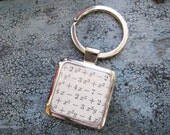 Vintage Algebraic Multiplication Textbook Homework Problems Stainless Steel Math Keychain