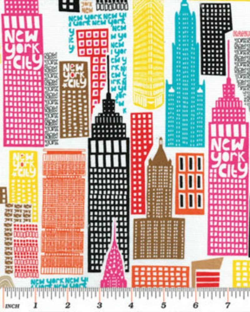 Benartex Fabrics - The Big Apple Collection by Kanvas - Sky Scrapers in Multi - Fat Quarter