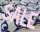 SALE - Owls in Royal Blue - Hand Screen Printed Fabric