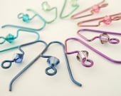 Hypo Allergenic Perfect Balance Anodized Niobium Ear Wires with Swarovski Crystals - 5 Pairs