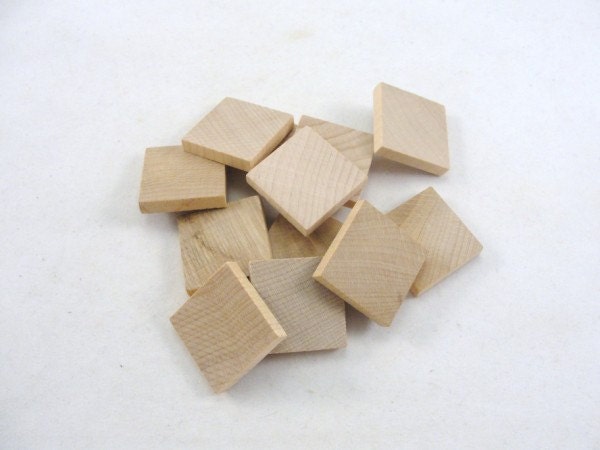 wooden square one inch 1" set of 12