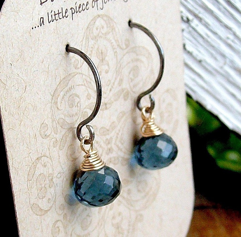 Calliope Earrings...London Blue and Mixed Metals