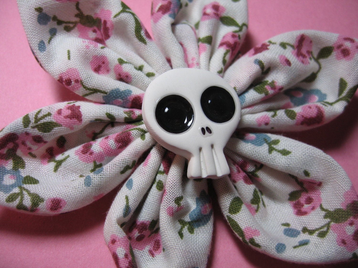 Pink Floral Fabric Flower