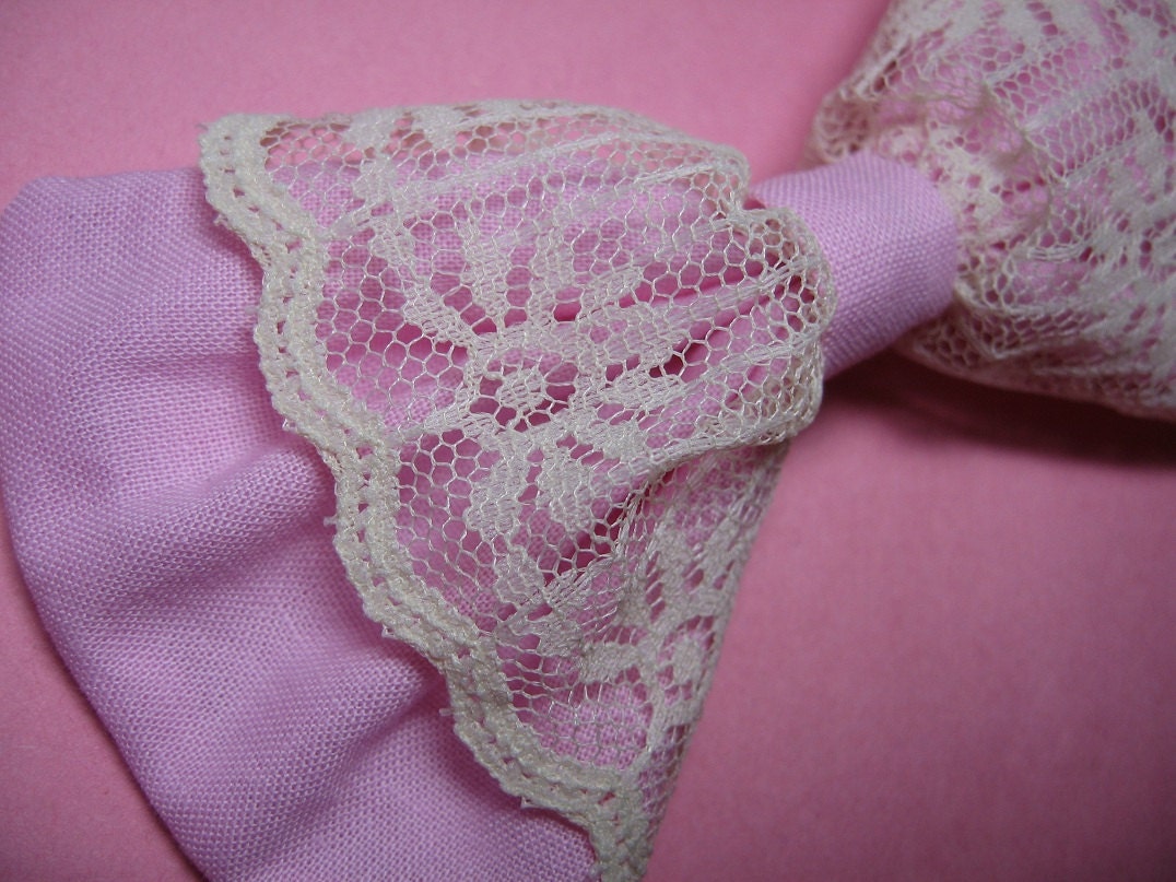 Pink Lacey Lolita Hair Bow