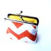 Citrus chevron coin purse Orange zig zags Orange and white geometric
