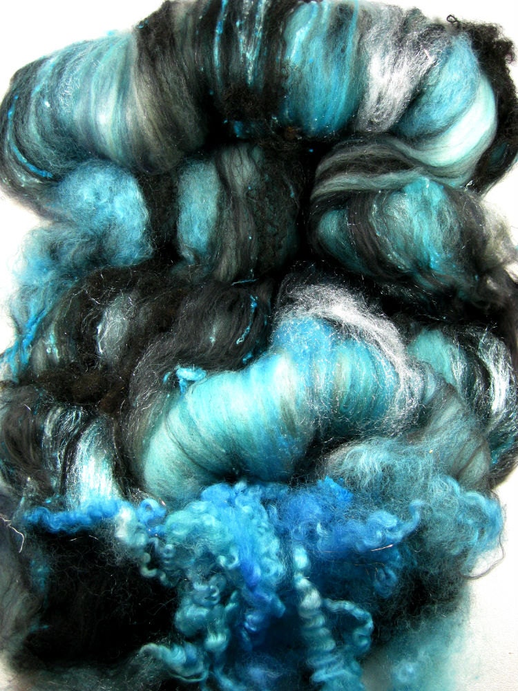 Undertow Wild Card Bling Batt for Spinning and Felting