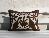 Expresso Brown Otomi Cushion with espresso framing-Ready to ship - CasaOtomi