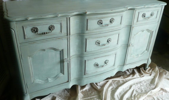 Sideboard Bow Front Buffet Vintage PAINT to ORDER Poppy Cottage Coastal