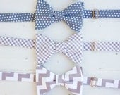 The Beau- men's grey collection freestyle bow ties- choose your favorite print