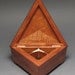 Triangular Jewelry Box, Curly Makore, Bubinga,  'The Mini Tri-Box',