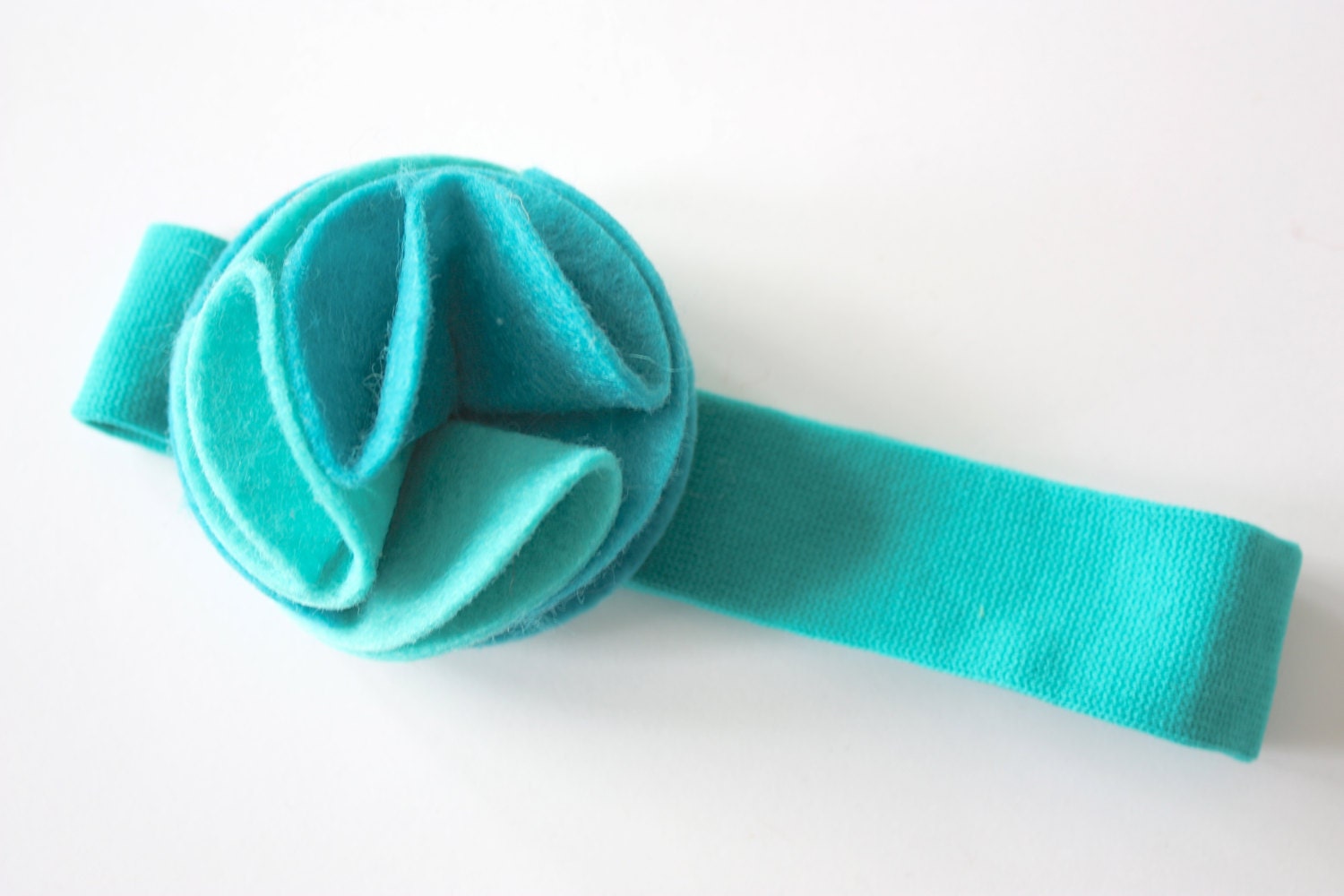 Teal/Blue Pouf Felt Flower Headband