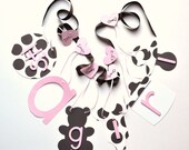 It's a girl baby shower banner pink and brown polka dot decorations by ParkersPrints on Etsy Il_170x135