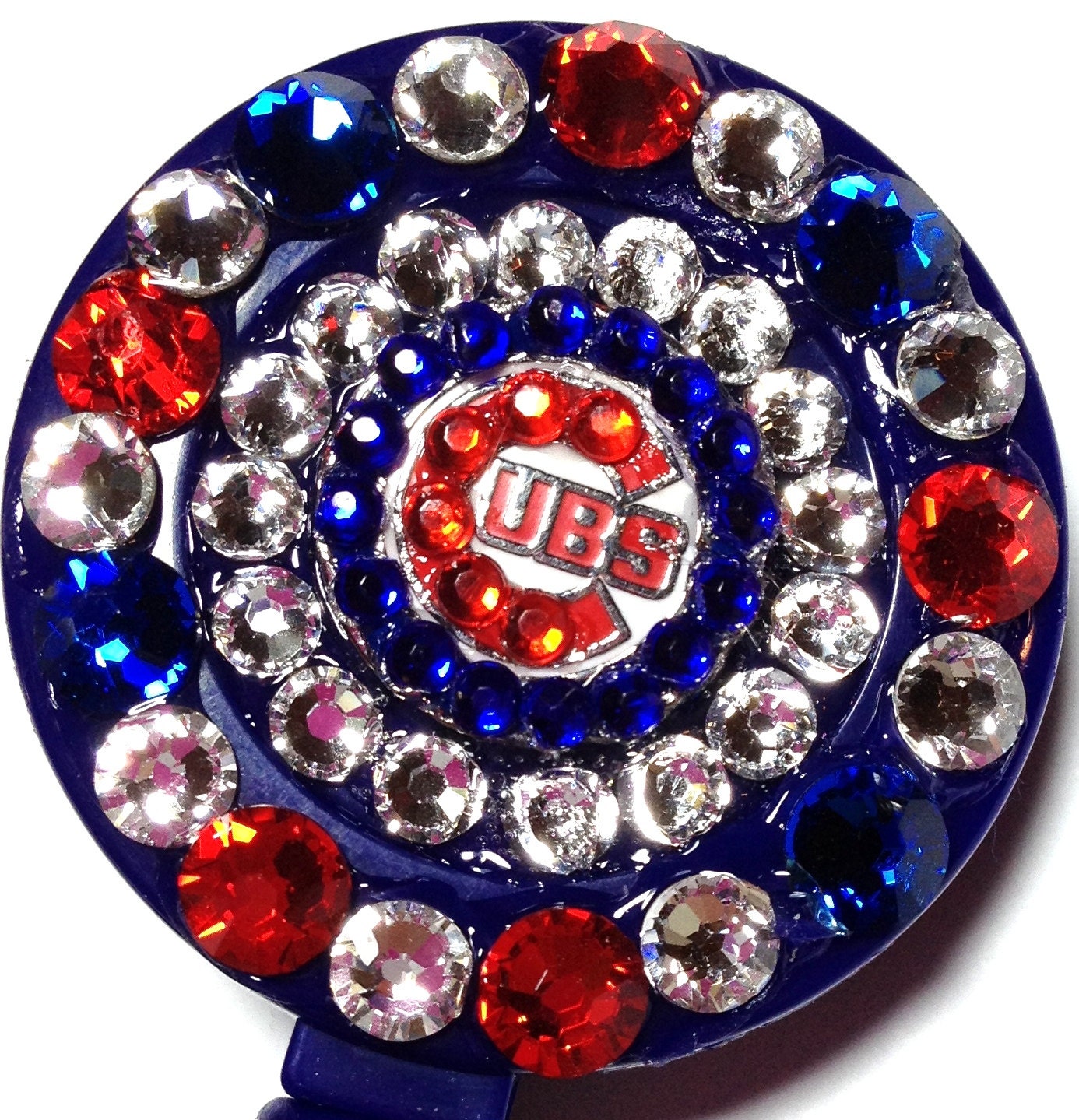 Chicago Cubs Swarovski Crystal Embellished ID Badge Reel