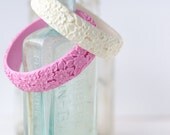 honeysuckle pink resin bangle